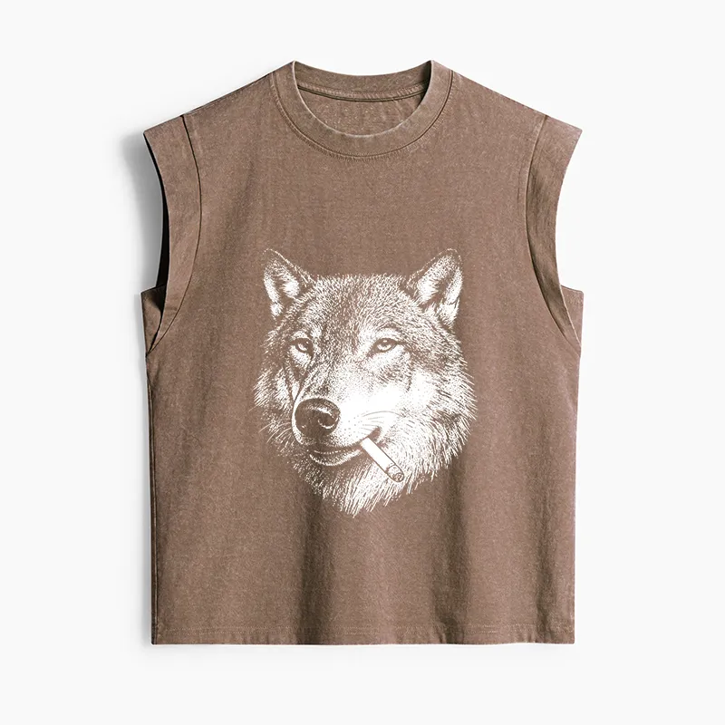 Tokyo-Tiger Cool Wolf Meme Bad Decisions Pending Women's Washed Tank Tops