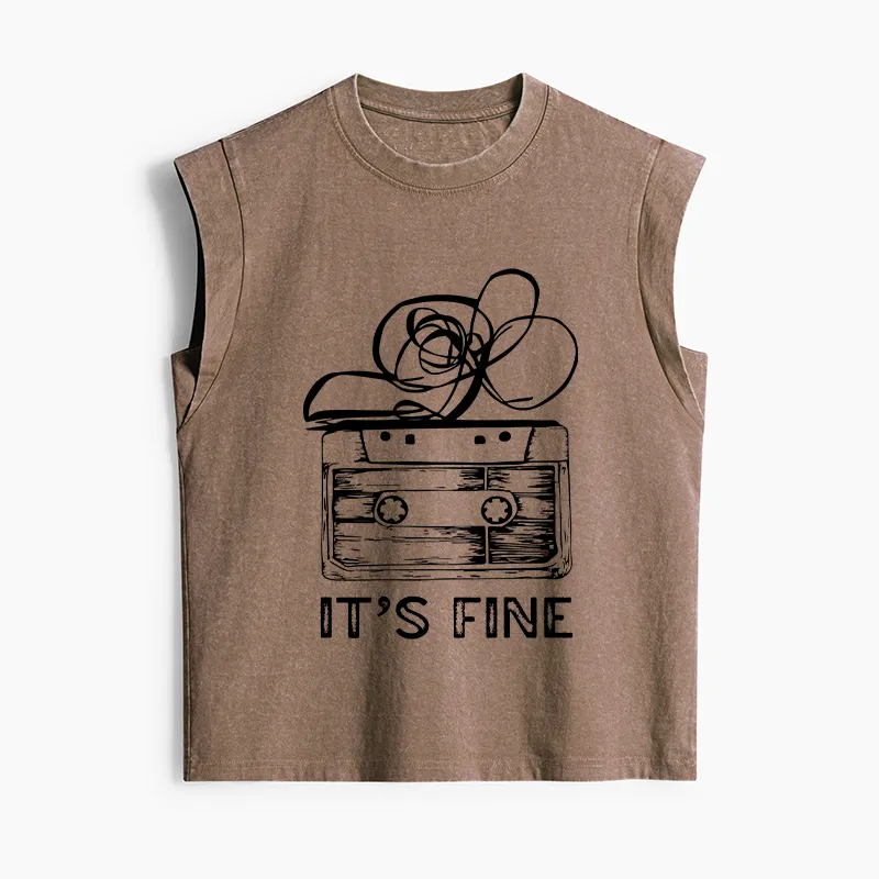 Tokyo-Tiger Cassette Fine Meme Women's Washed Tank Tops