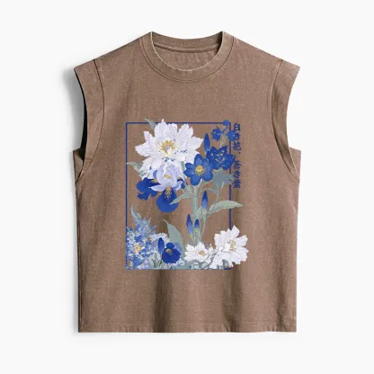 Tokyo-Tiger Blossoms Of The Firmament Women's Washed Tank Tops