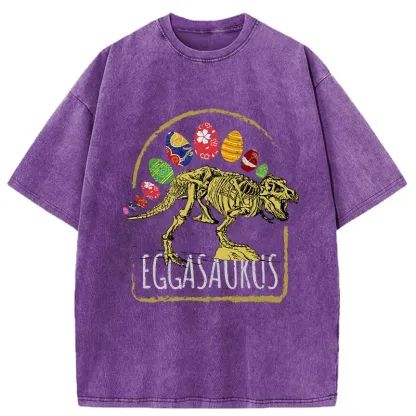 Tokyo-Tiger Funny Eggasaurus Washed T-Shirt