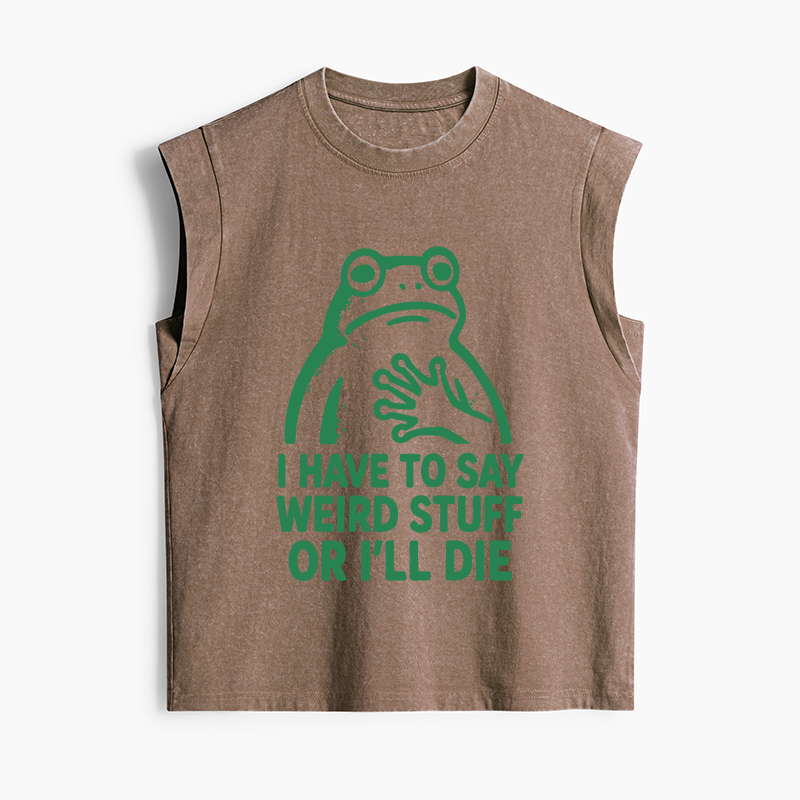 Tokyo-Tiger Weird Frog Funny Meme Women's Washed Tank Tops