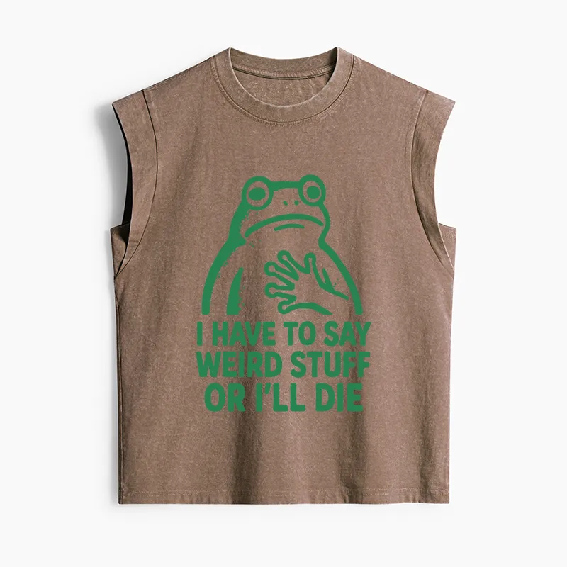 Tokyo-Tiger Weird Frog Funny Meme Women's Washed Tank Tops