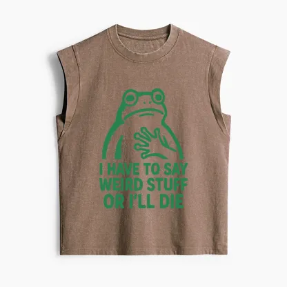 Tokyo-Tiger Weird Frog Funny Meme Women's Washed Tank Tops