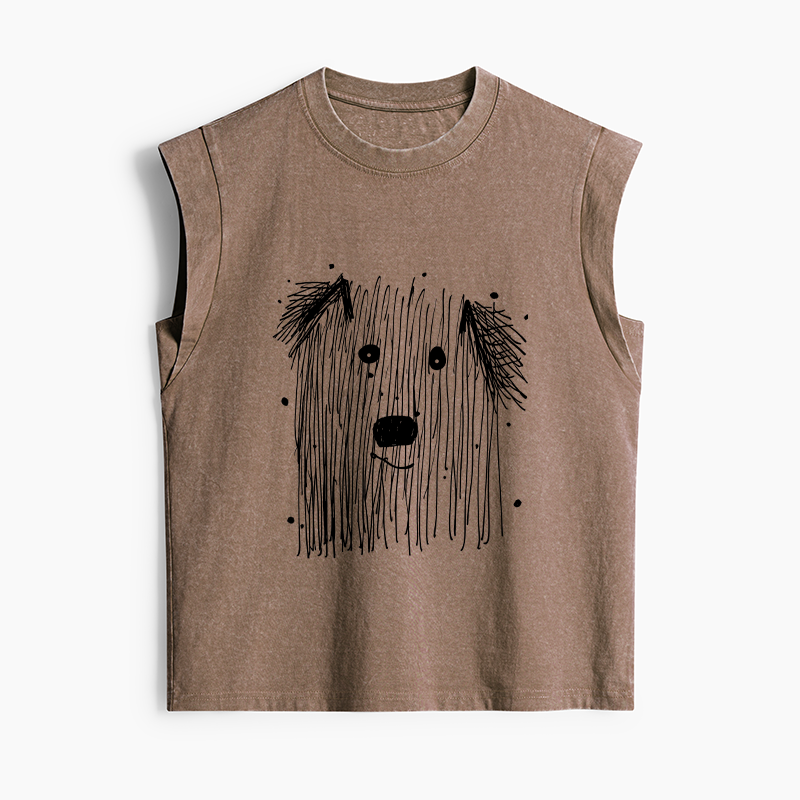 Tokyo-Tiger Fluffy Chaos In Dog Form Women's Washed Tank Tops