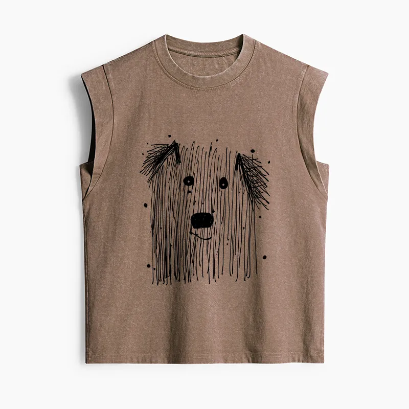Tokyo-Tiger Fluffy Chaos In Dog Form Women's Washed Tank Tops