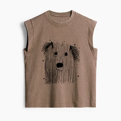 Tokyo-Tiger Fluffy Chaos In Dog Form Women's Washed Tank Tops