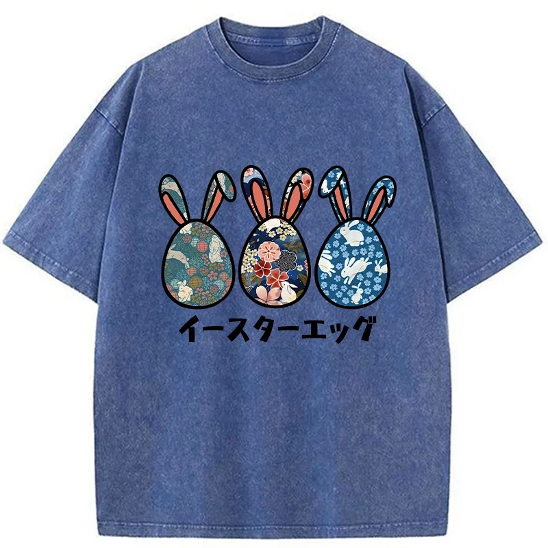 Tokyo-Tiger Cute Easter Egg Washed T-Shirt