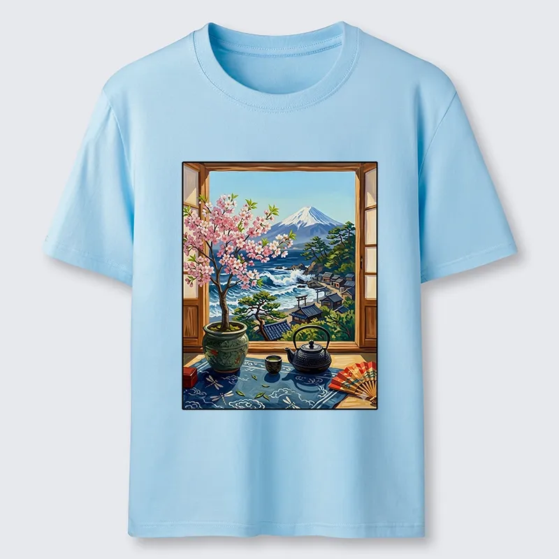 Tokyo-Tiger Mount Fuji View From Japanese Window Classic T-Shirt