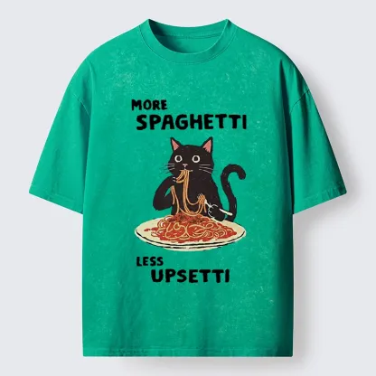Tokyo-Tiger More Spaghetti Less Upsetti Cat Washed T-Shirt