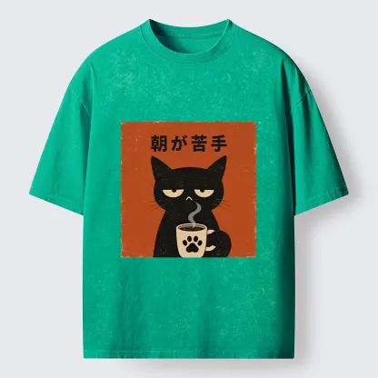 Tokyo-Tiger Morning Hates Me Too Cat Meme Washed T-Shirt