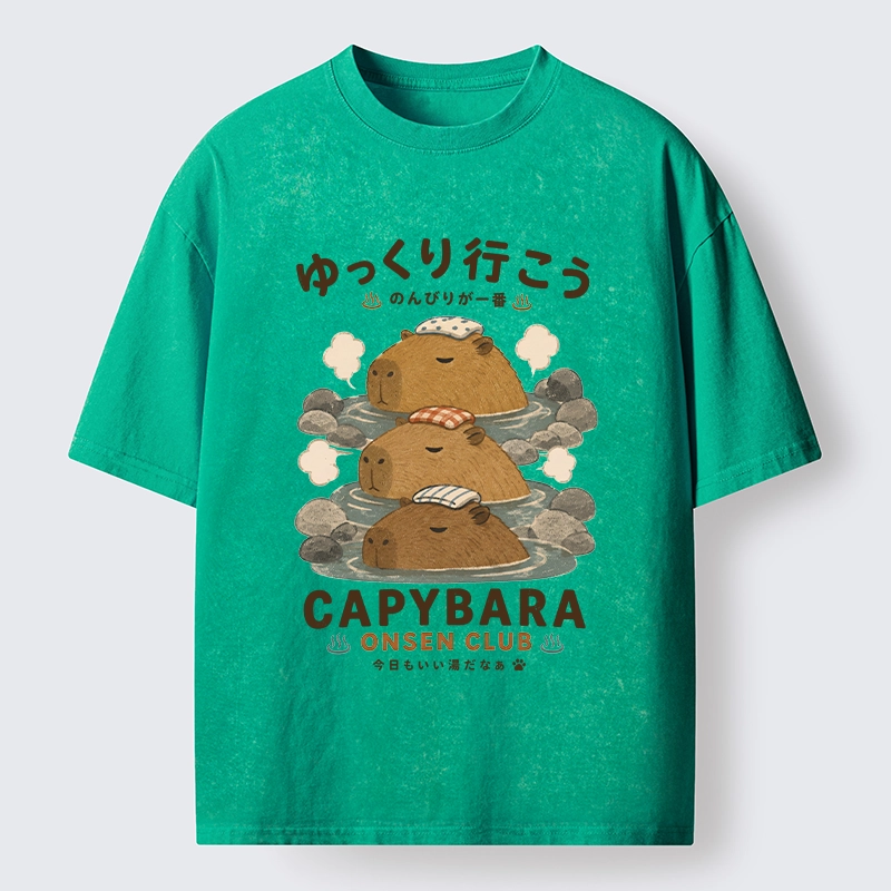 Tokyo-Tiger Hot Spring Life Slow Vibes Only Washed T-Shirt
