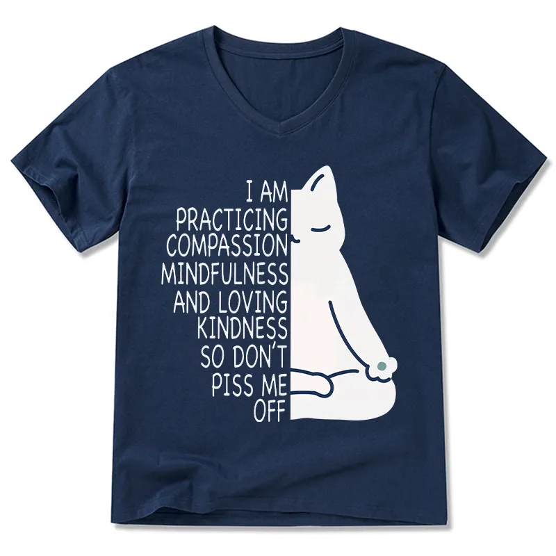 Tokyo-Tiger Calm Black Cat With Anger Issues V-Neck Classic T-Shirt