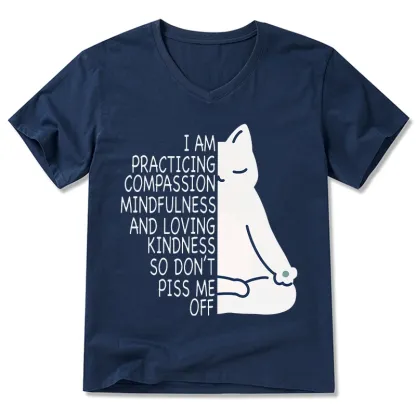 Tokyo-Tiger Calm Black Cat With Anger Issues V-Neck Classic T-Shirt