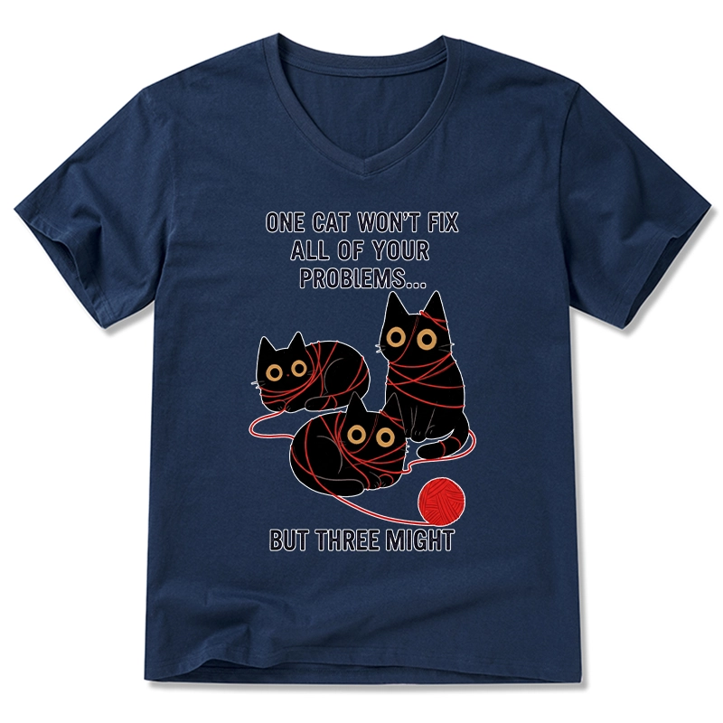Tokyo-Tiger Three Cats Fix All Problems V-Neck Classic T-Shirt