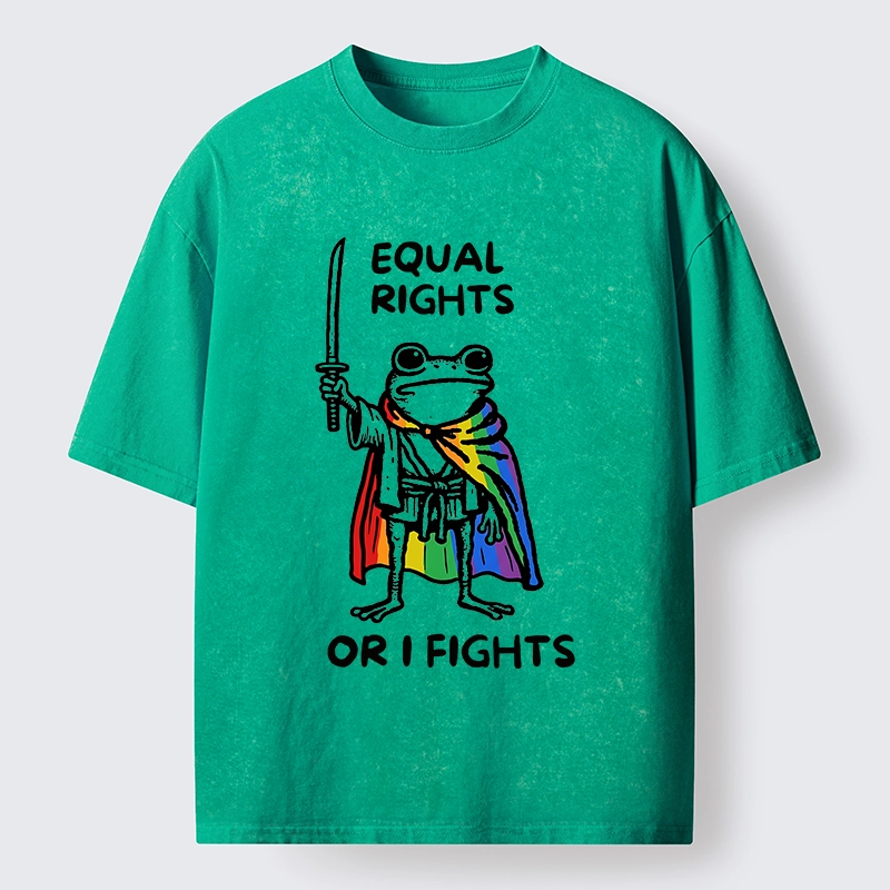 Tokyo-Tiger Equal Rights Or The Frog Fights Washed T-Shirt