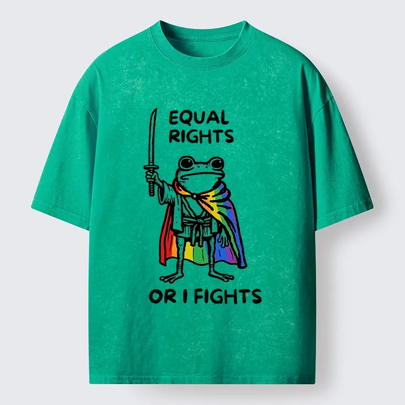 Tokyo-Tiger Equal Rights Or The Frog Fights Washed T-Shirt
