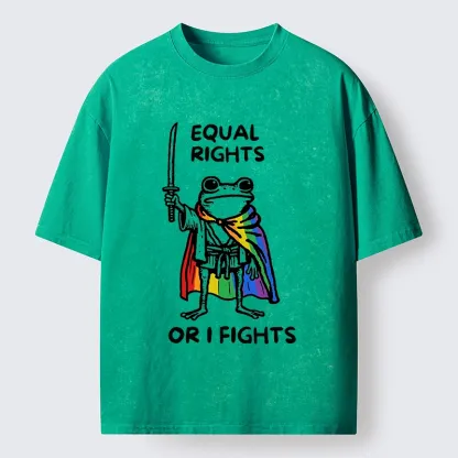 Tokyo-Tiger Equal Rights Or The Frog Fights Washed T-Shirt