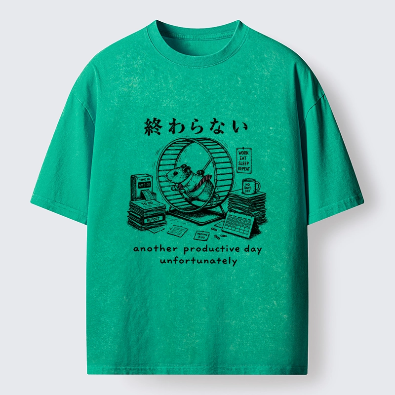 Tokyo-Tiger The Never Ending Work Hamster Washed T-Shirt