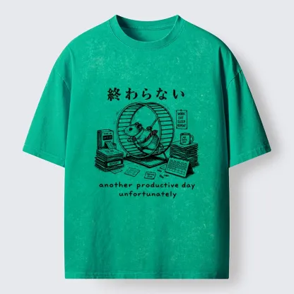 Tokyo-Tiger The Never Ending Work Hamster Washed T-Shirt
