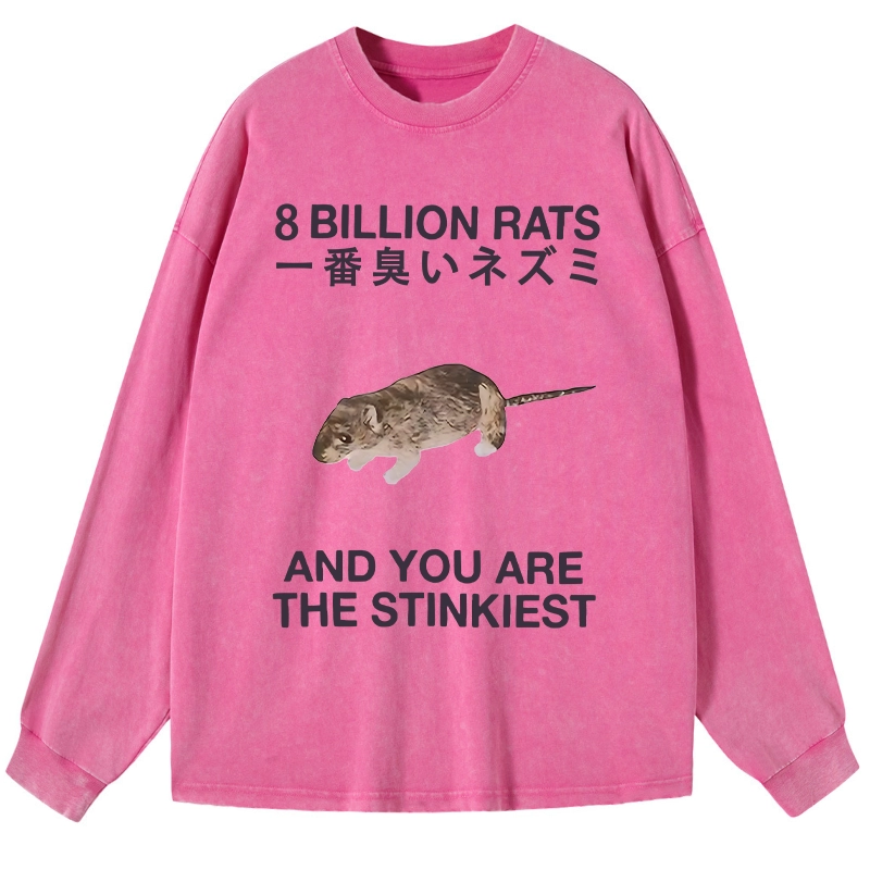 Tokyo-Tiger World's Stinkiest Rat Washed Long Sleeve T-Shirt