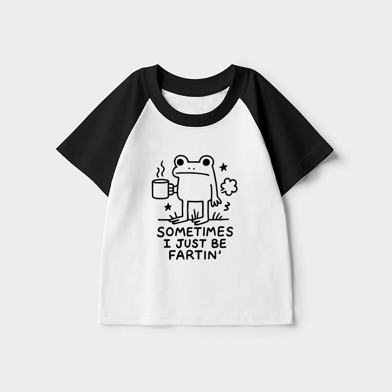 Tokyo-Tiger Sometimes A Frog Just Needs To Fart Kids Raglan T-shirt
