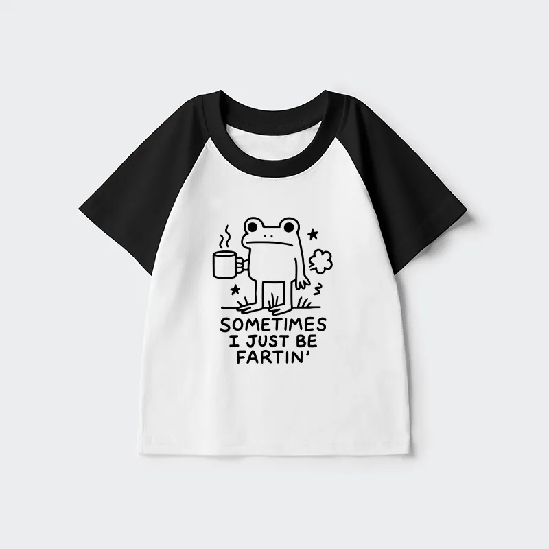 Tokyo-Tiger Sometimes A Frog Just Needs To Fart Kids Raglan T-shirt