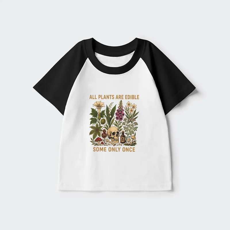 Tokyo-Tiger Edible Plants Some Only Once Joke Kids Raglan T-shirt Sale