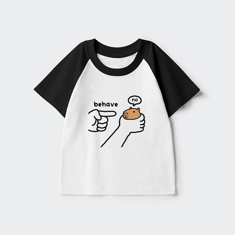 Tokyo-Tiger Dishonest Capybara Kids Raglan T-shirt