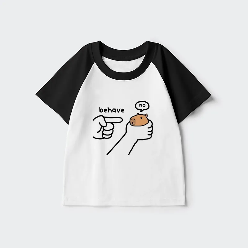 Tokyo-Tiger Dishonest Capybara Kids Raglan T-shirt