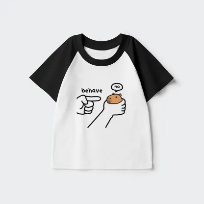 Tokyo-Tiger Dishonest Capybara Kids Raglan T-shirt
