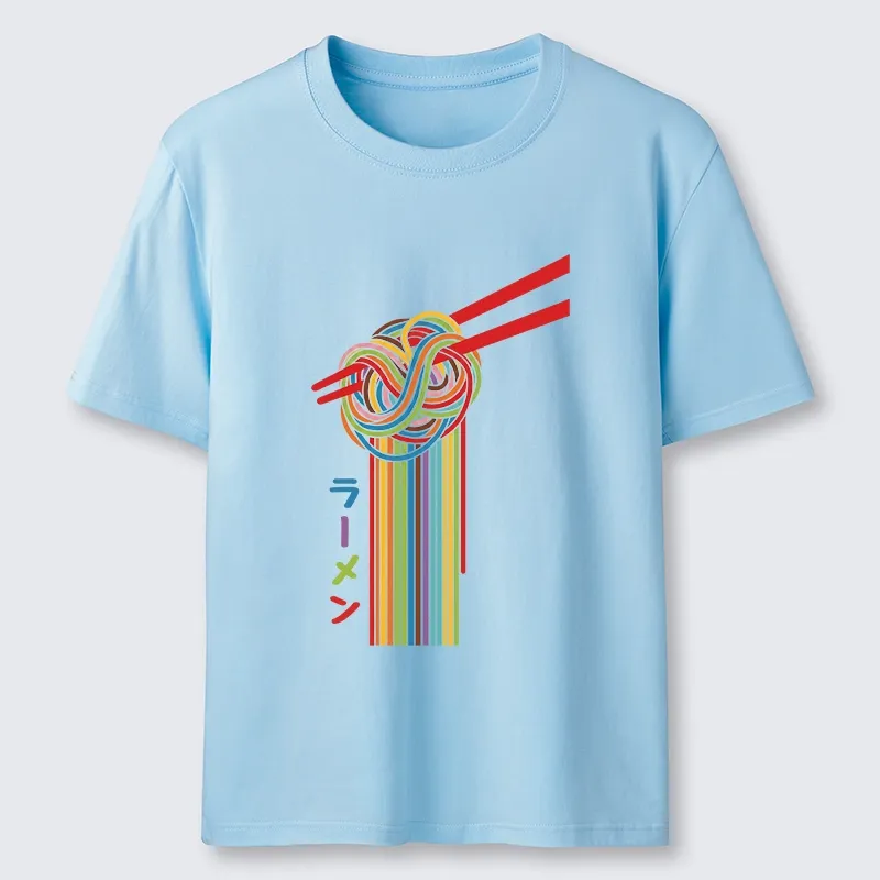 Tokyo-Tiger Colorful Noodles On Red Chopsticks Classic T-Shirt