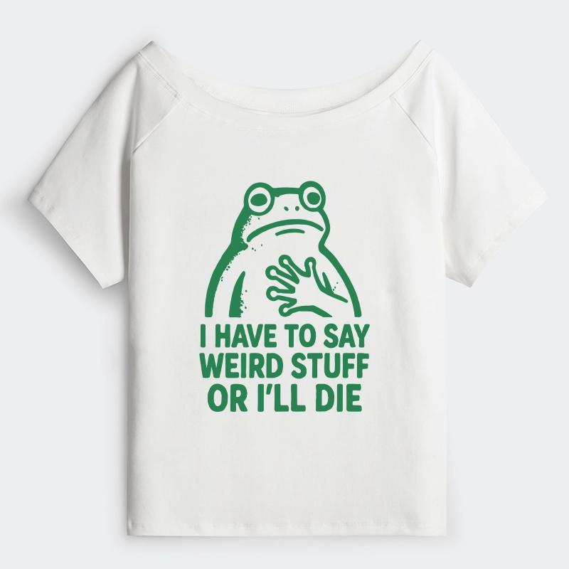 Tokyo-Tiger Weird Frog Funny Meme Off Shoulder T-Shirt