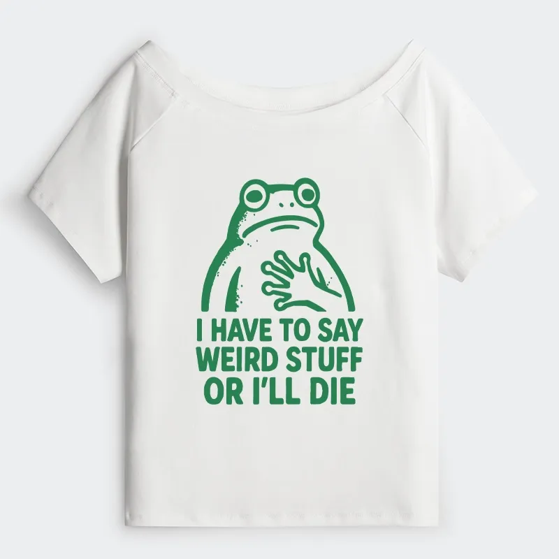 Tokyo-Tiger Weird Frog Funny Meme Off Shoulder T-Shirt