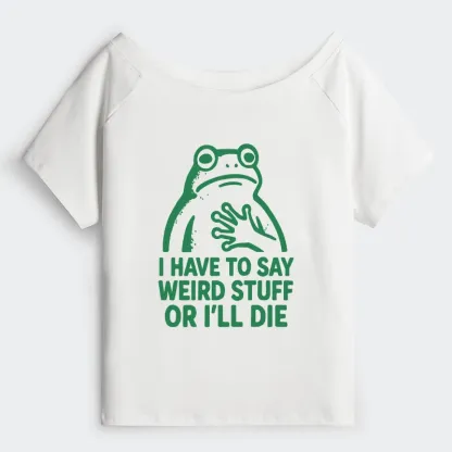 Tokyo-Tiger Weird Frog Funny Meme Off Shoulder T-Shirt