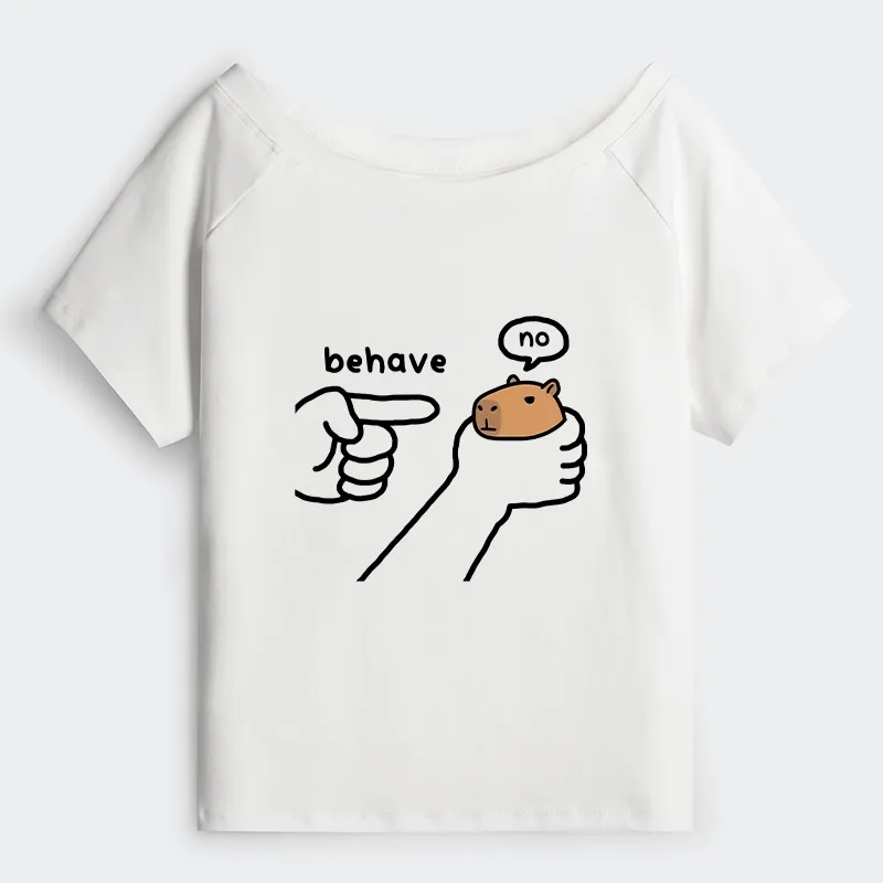 Tokyo-Tiger Dishonest Capybara Off Shoulder T-Shirt