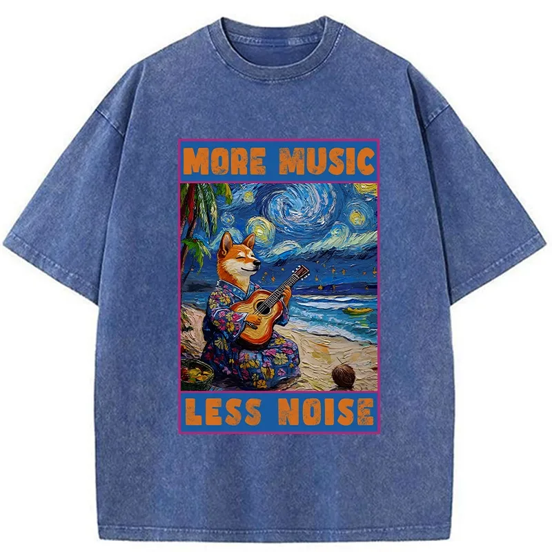 Tokyo-Tiger More Music Less Noise Washed T-Shirt