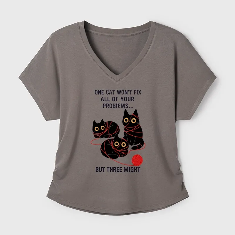 Tokyo-Tiger Three Cats Fix All Problems Modal Dolman Sleeve T-Shirt