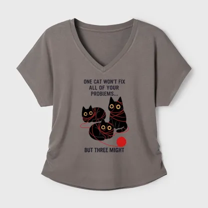 Tokyo-Tiger Three Cats Fix All Problems Modal Dolman Sleeve T-Shirt