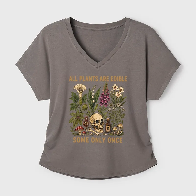 Tokyo-Tiger Edible Plants Some Only Once Joke Modal Dolman Sleeve T-Shirt