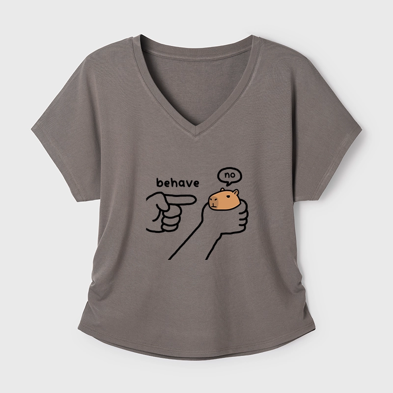 Tokyo-Tiger Dishonest Capybara Modal Dolman Sleeve T-Shirt