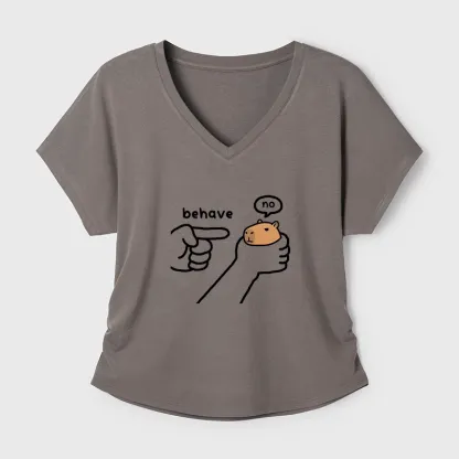 Tokyo-Tiger Dishonest Capybara Modal Dolman Sleeve T-Shirt