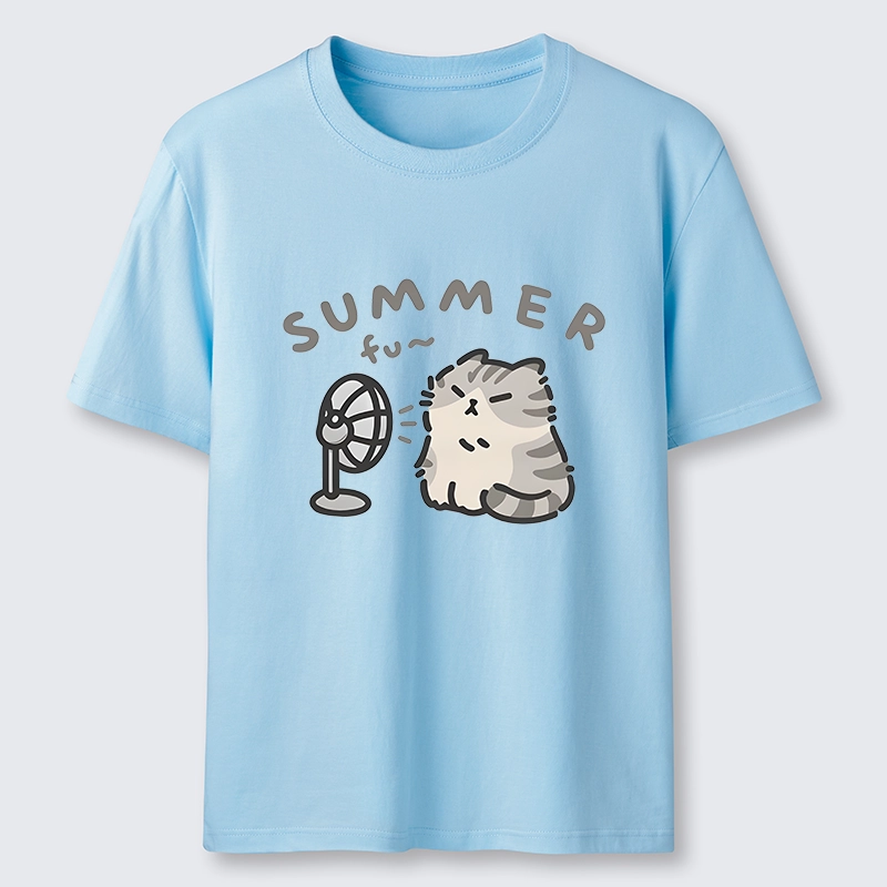 Tokyo-Tiger Summer Cat Chills With A Fan Classic T-Shirt