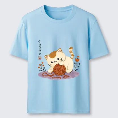Tokyo-Tiger Cute Watercolor Cat Playing With Yarn Classic T-Shirt