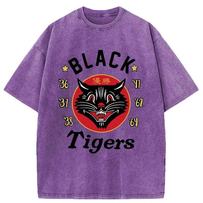 Tokyo-Tiger Japanese Black Tigers Washed T-Shirt