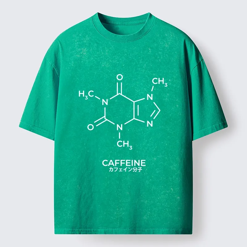 Tokyo-Tiger Caffeine Molecule Structure Washed T-Shirt