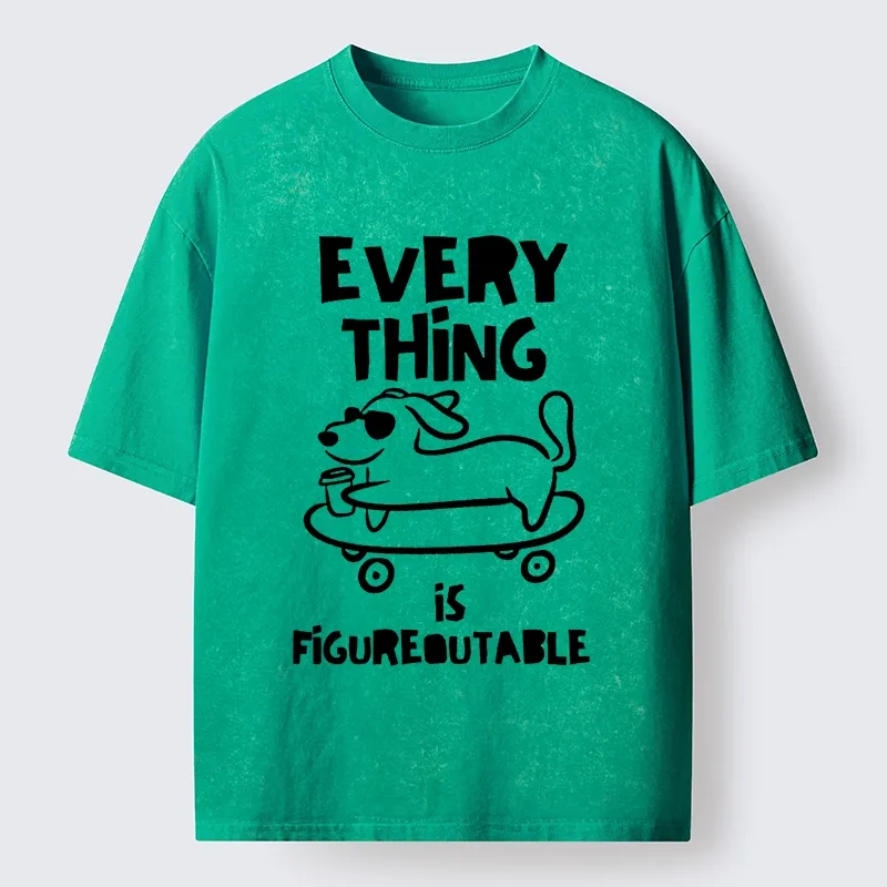 Tokyo-Tiger Cool Shades Dog Master Life Troubles Easily Washed T-Shirt