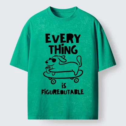 Tokyo-Tiger Cool Shades Dog Master Life Troubles Easily Washed T-Shirt