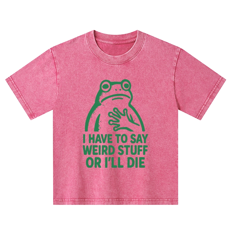 Tokyo-Tiger Weird Frog Funny Meme Kids Washed T-Shirt