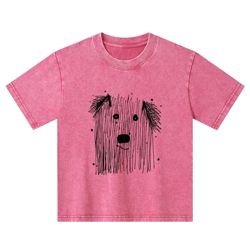 Tokyo-Tiger Fluffy Chaos In Dog Form Kids Washed T-Shirt