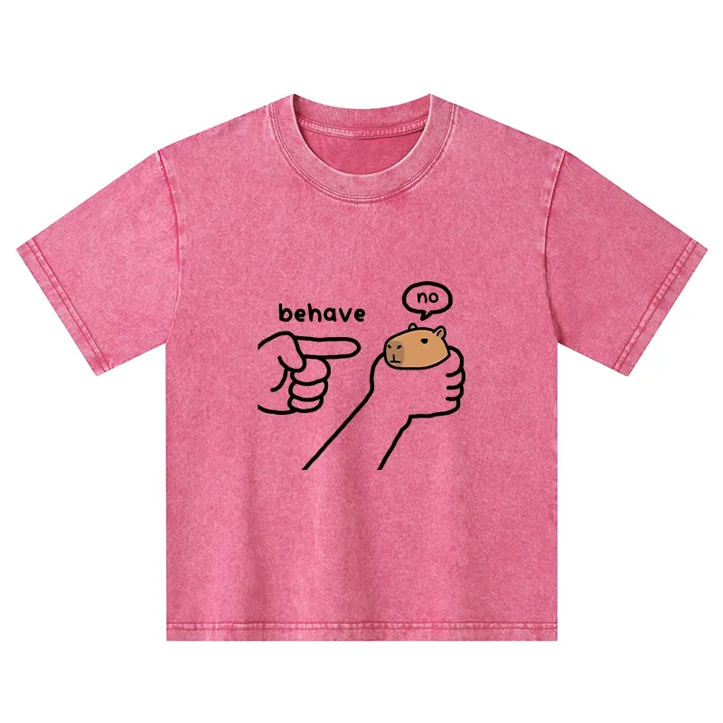 Tokyo-Tiger Dishonest Capybara Kids Washed T-Shirt